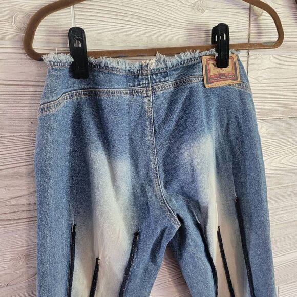 Vintage Y2k YMI Raw Hem Jeans Womens SZ 5 Cropped 2000 Low Rise - Picture 7 of 7